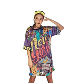 New York Graffiti Oversized Tee Dress